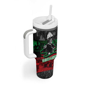 Marcus Garvey Tumbler With Handle Collage Design Progress Is the Attraction Quote Pan African Movement Tribute - African Pride