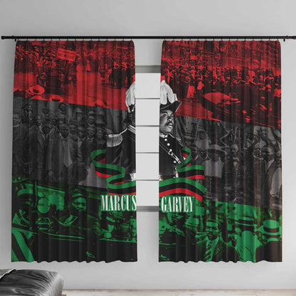 Marcus Garvey Window Curtain Collage Design Progress Is the Attraction Quote Pan African Movement Tribute - African Pride
