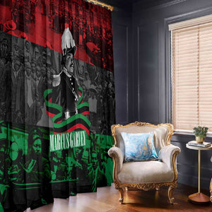 Marcus Garvey Window Curtain Collage Design Progress Is the Attraction Quote Pan African Movement Tribute - African Pride