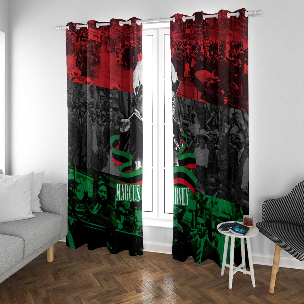 Marcus Garvey Window Curtain Collage Design Progress Is the Attraction Quote Pan African Movement Tribute - African Pride