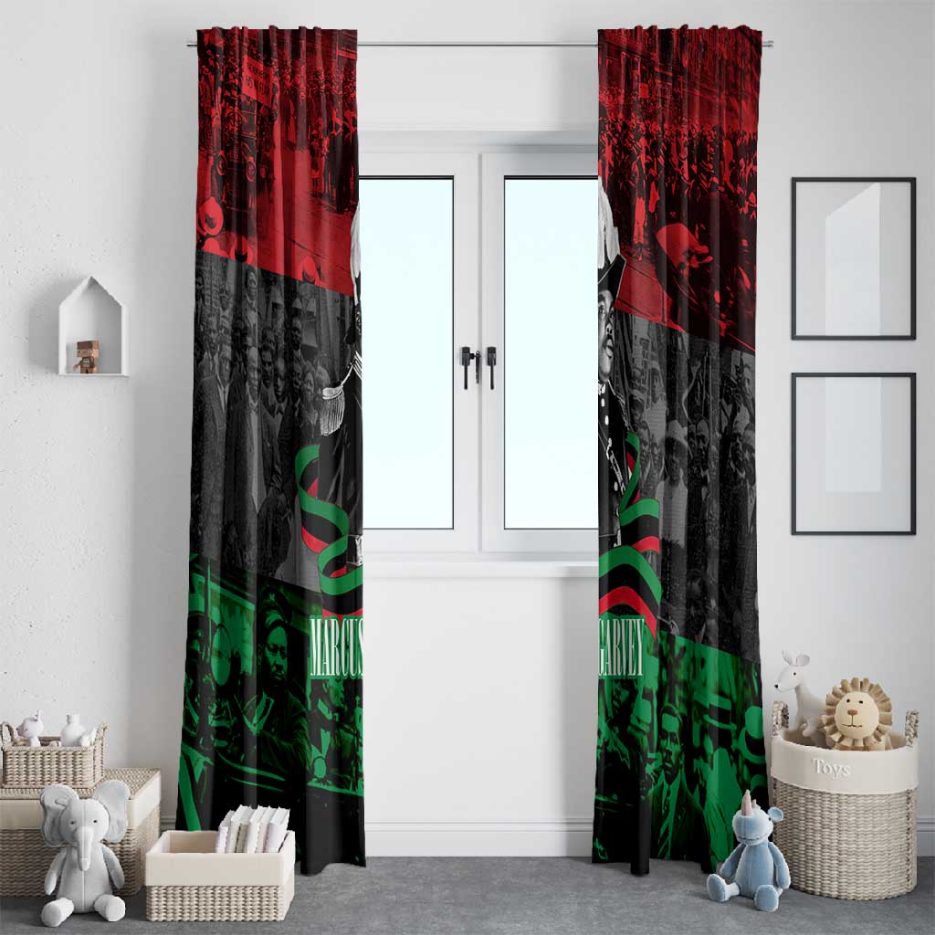 Marcus Garvey Window Curtain Collage Design Progress Is the Attraction Quote Pan African Movement Tribute - African Pride