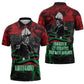 Marcus Garvey Zipper Polo Shirt Collage Design Progress Is the Attraction Quote Pan African Movement Tribute - African Pride