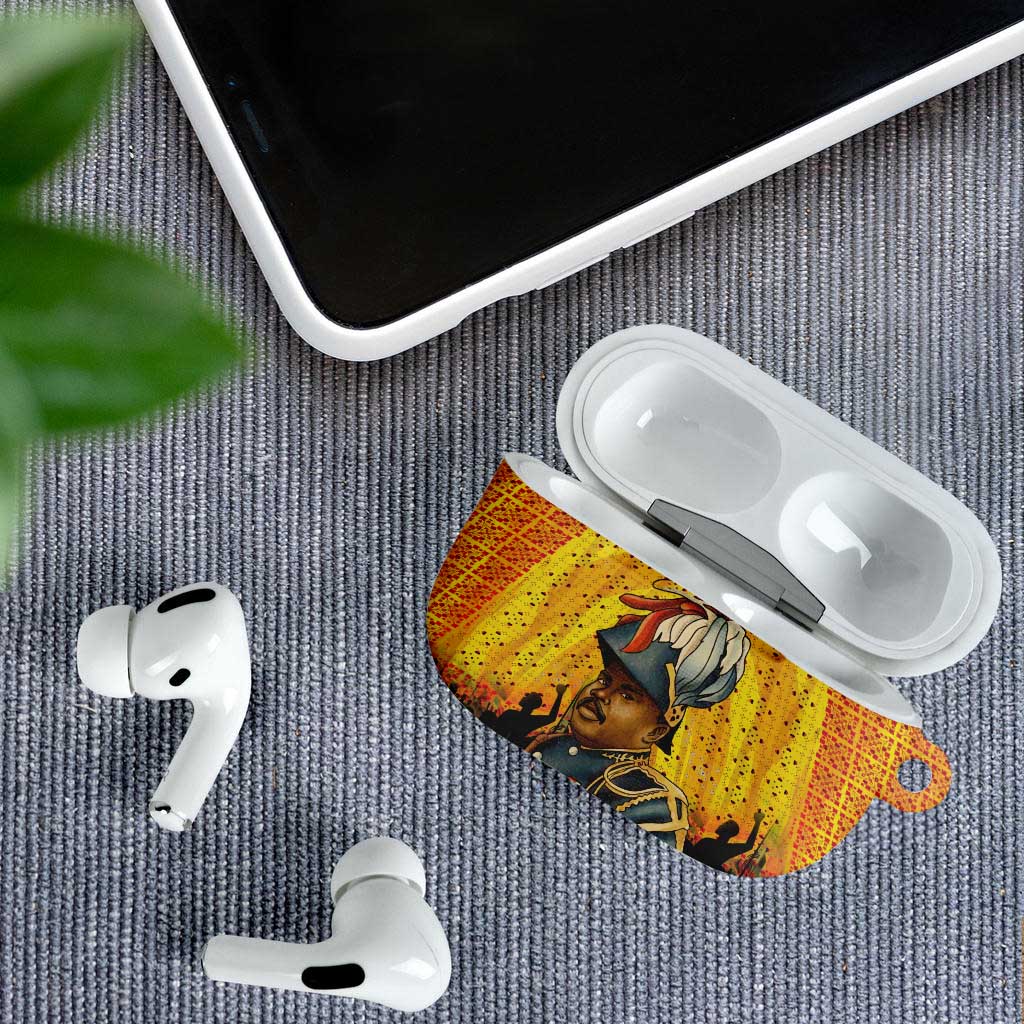 Marcus Garvey AirPods Case Yellow African Pattern Design Pan African Flag Civil Rights Movement Tribute - African Pride
