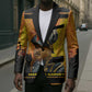 Marcus Garvey Blazer Yellow African Pattern Design Pan African Flag Civil Rights Movement Tribute - African Pride