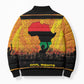Marcus Garvey Bomber Puffer Jacket Yellow African Pattern Design Pan African Flag Civil Rights Movement Tribute - African Pride