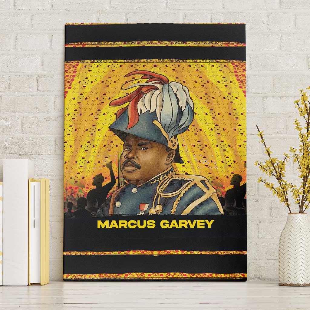 Marcus Garvey Canvas Wall Art Yellow African Pattern Design Pan African Flag Civil Rights Movement Tribute - African Pride