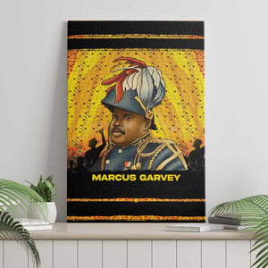 Marcus Garvey Canvas Wall Art Yellow African Pattern Design Pan African Flag Civil Rights Movement Tribute - African Pride
