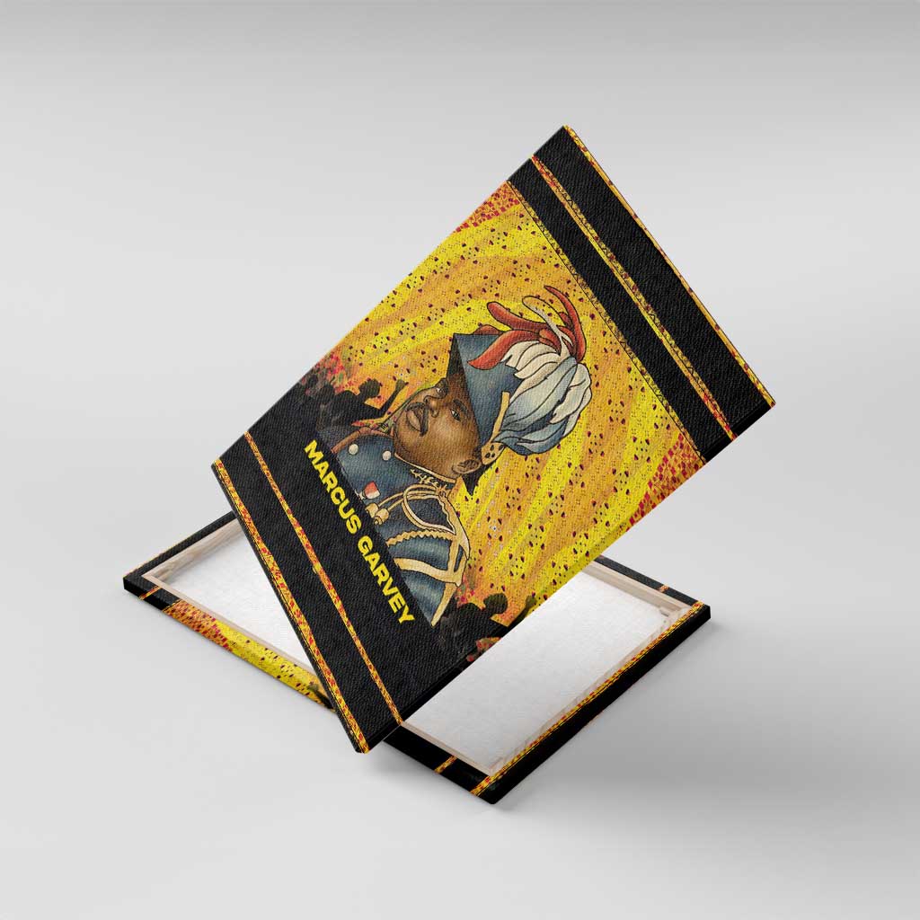 Marcus Garvey Canvas Wall Art Yellow African Pattern Design Pan African Flag Civil Rights Movement Tribute - African Pride