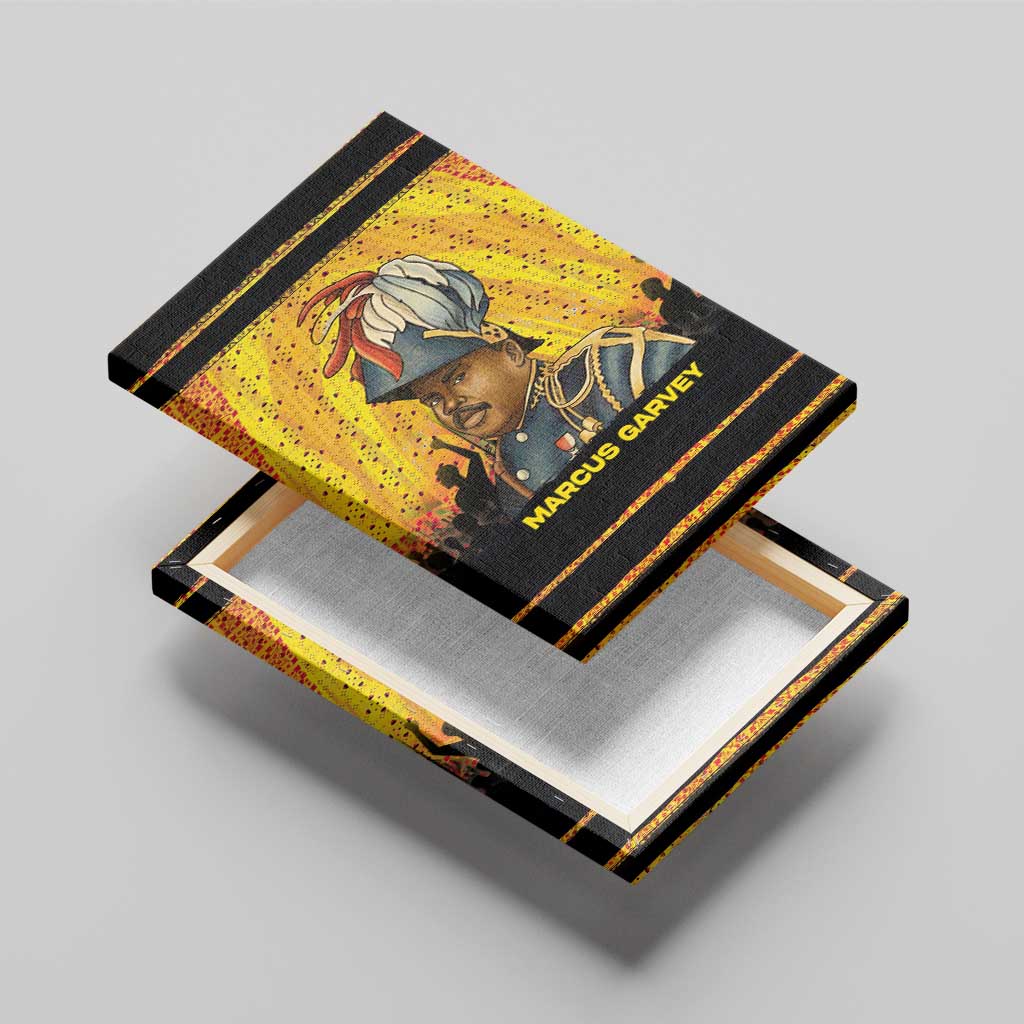 Marcus Garvey Canvas Wall Art Yellow African Pattern Design Pan African Flag Civil Rights Movement Tribute - African Pride