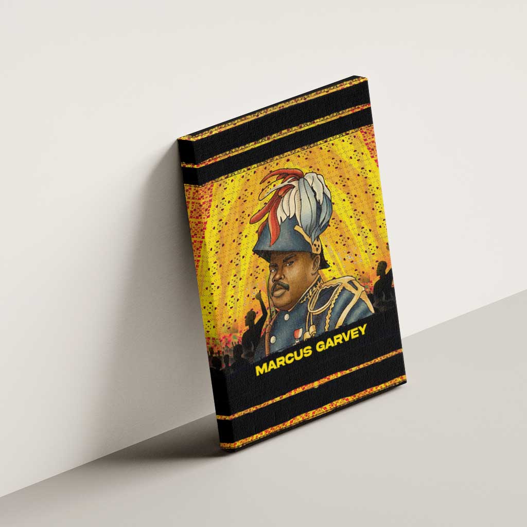 Marcus Garvey Canvas Wall Art Yellow African Pattern Design Pan African Flag Civil Rights Movement Tribute - African Pride