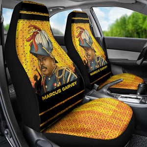Marcus Garvey Car Seat Cover Yellow African Pattern Design Pan African Flag Civil Rights Movement Tribute - African Pride
