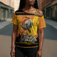 Marcus Garvey Cross Shoulder Shirt Yellow African Pattern Design Pan African Flag Civil Rights Movement Tribute - African Pride