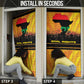 Marcus Garvey Door Cover Yellow African Pattern Design Pan African Flag Civil Rights Movement Tribute - African Pride