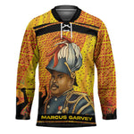 Marcus Garvey Hockey Jersey Yellow African Pattern Design Pan African Flag Civil Rights Movement Tribute - African Pride