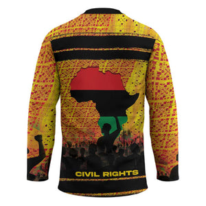 Marcus Garvey Hockey Jersey Yellow African Pattern Design Pan African Flag Civil Rights Movement Tribute - African Pride