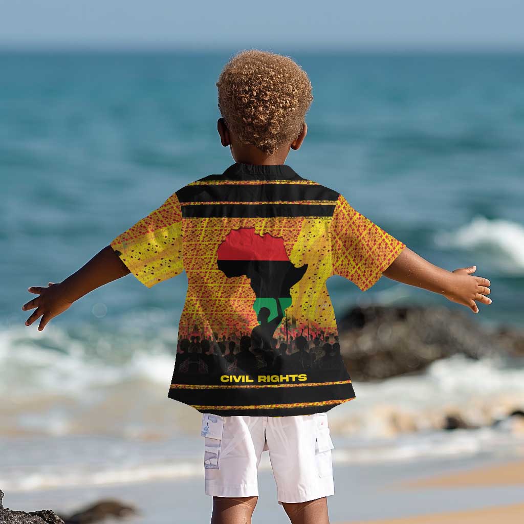 Marcus Garvey Kid Hawaiian Shirt Yellow African Pattern Design Pan African Flag Civil Rights Movement Tribute TS04