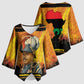 Marcus Garvey Kimono Sleeve Blouse Yellow African Pattern Design Pan African Flag Civil Rights Movement Tribute - African Pride