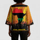 Marcus Garvey Kimono Sleeve Blouse Yellow African Pattern Design Pan African Flag Civil Rights Movement Tribute - African Pride