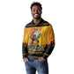 Marcus Garvey Long Sleeve Polo Shirt Yellow African Pattern Design Pan African Flag Civil Rights Movement Tribute - African Pride