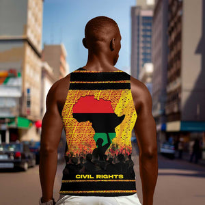 Marcus Garvey Men Tank Top Yellow African Pattern Design Pan African Flag Civil Rights Movement Tribute - African Pride