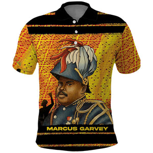 Marcus Garvey Polo Shirt Yellow African Pattern Design Pan African Flag Civil Rights Movement Tribute TS04