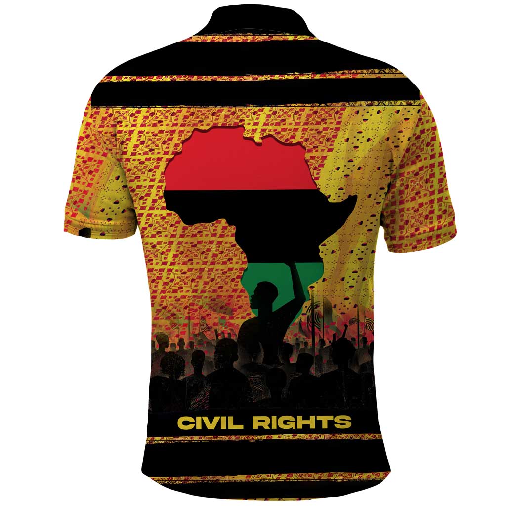 Marcus Garvey Polo Shirt Yellow African Pattern Design Pan African Flag Civil Rights Movement Tribute TS04