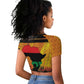 Marcus Garvey Raglan Cropped T shirt Yellow African Pattern Design Pan African Flag Civil Rights Movement Tribute TS04