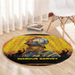 Marcus Garvey Round Carpet Yellow African Pattern Design Pan African Flag Civil Rights Movement Tribute - African Pride