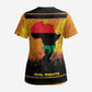 Marcus Garvey Scrub Top Yellow African Pattern Design Pan African Flag Civil Rights Movement Tribute - African Pride
