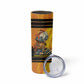 Marcus Garvey Skinny Tumbler Yellow African Pattern Design Pan African Flag Civil Rights Movement Tribute - African Pride