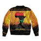 Marcus Garvey Sleeve Zip Bomber Jacket Yellow African Pattern Design Pan African Flag Civil Rights Movement Tribute - African Pride