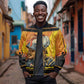 Marcus Garvey Sleeve Zip Bomber Jacket Yellow African Pattern Design Pan African Flag Civil Rights Movement Tribute - African Pride