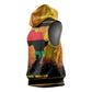 Marcus Garvey Sleeveless Hoodie Yellow African Pattern Design Pan African Flag Civil Rights Movement Tribute - African Pride