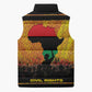 Marcus Garvey Sleeveless Puffer Jacket Yellow African Pattern Design Pan African Flag Civil Rights Movement Tribute - African Pride