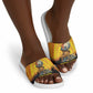 Marcus Garvey Slide Sandals Yellow African Pattern Design Pan African Flag Civil Rights Movement Tribute - African Pride