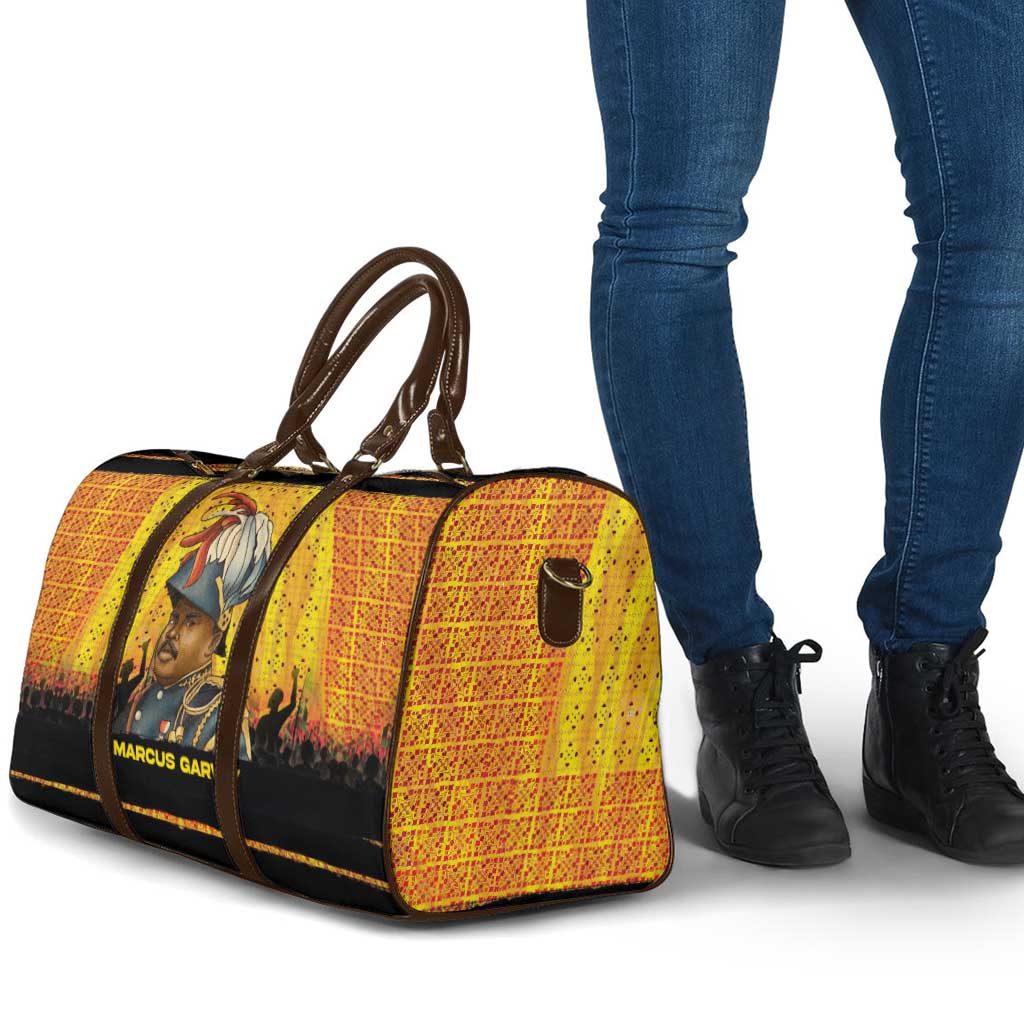 Marcus Garvey Travel Bag Yellow African Pattern Design Pan African Flag Civil Rights Movement Tribute - African Pride