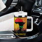 Marcus Garvey Tumbler With Handle Yellow African Pattern Design Pan African Flag Civil Rights Movement Tribute - African Pride