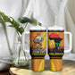 Marcus Garvey Tumbler With Handle Yellow African Pattern Design Pan African Flag Civil Rights Movement Tribute - African Pride