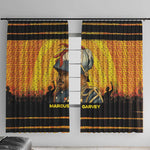 Marcus Garvey Window Curtain Yellow African Pattern Design Pan African Flag Civil Rights Movement Tribute - African Pride