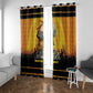 Marcus Garvey Window Curtain Yellow African Pattern Design Pan African Flag Civil Rights Movement Tribute - African Pride