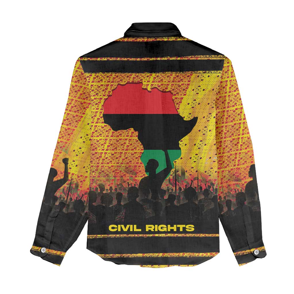 Marcus Garvey Women Casual Shirt Yellow African Pattern Design Pan African Flag Civil Rights Movement Tribute - African Pride