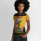 Marcus Garvey Women Polo Shirt Yellow African Pattern Design Pan African Flag Civil Rights Movement Tribute TS04