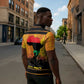 Marcus Garvey Zipper Polo Shirt Yellow African Pattern Design Pan African Flag Civil Rights Movement Tribute - African Pride