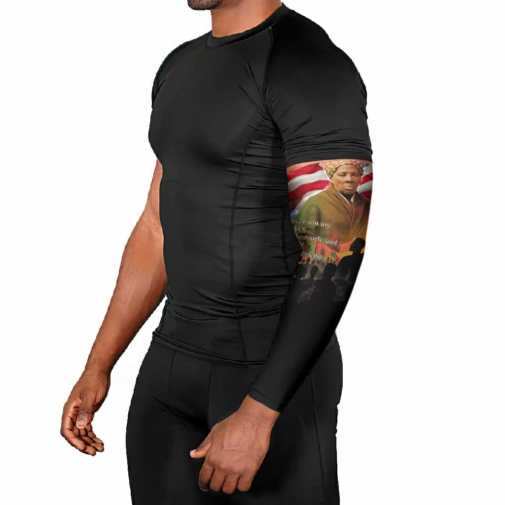 Harriet Tubman Arm Sleeves American Flag Background Underground Railroad Quote Powerful Civil Rights - African Pride
