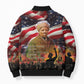 Harriet Tubman Bomber Puffer Jacket American Flag Background Underground Railroad Quote Powerful Civil Rights - African Pride