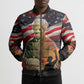 Harriet Tubman Bomber Puffer Jacket American Flag Background Underground Railroad Quote Powerful Civil Rights - African Pride