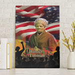 Harriet Tubman Canvas Wall Art American Flag Background Underground Railroad Quote Powerful Civil Rights - African Pride