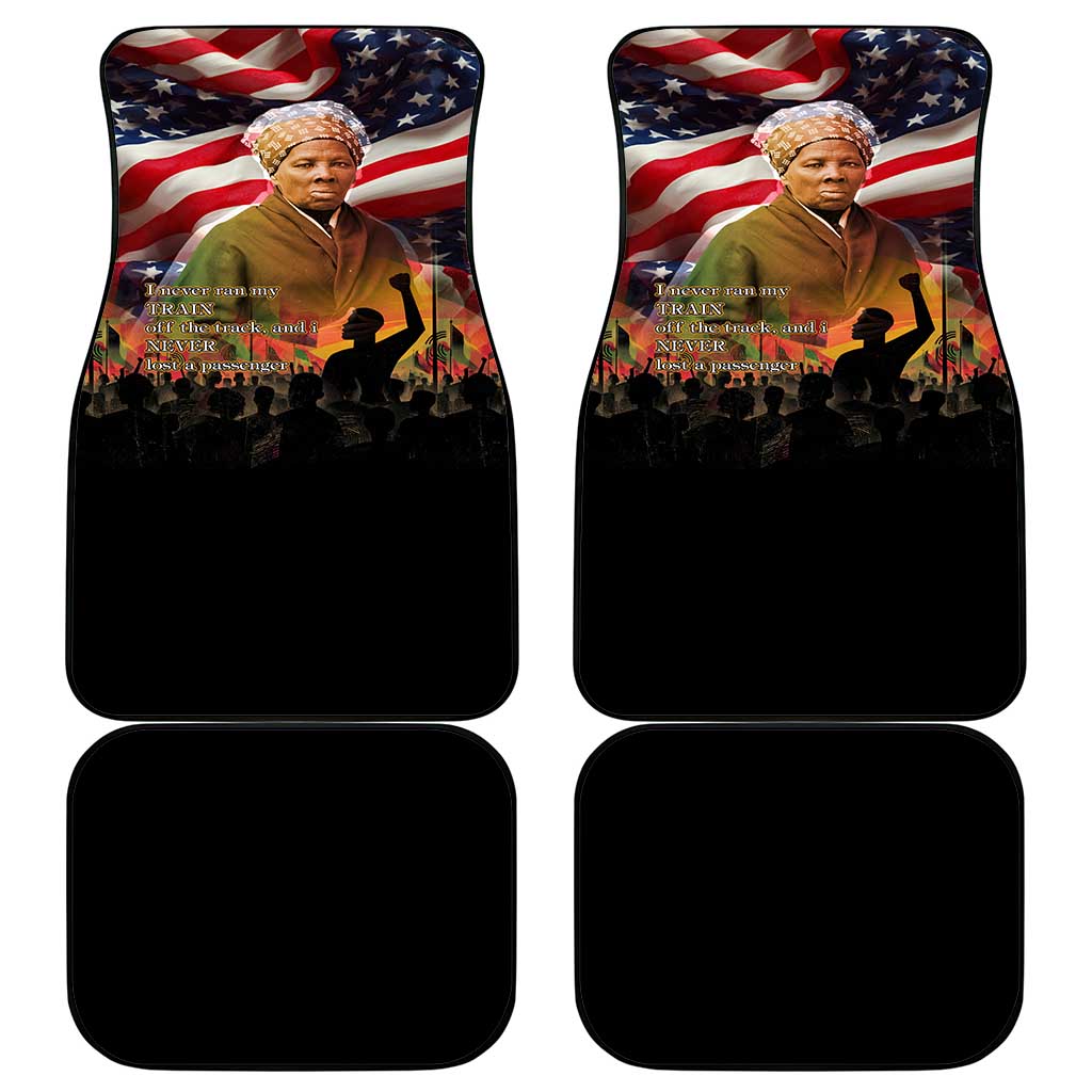 Harriet Tubman Car Mats American Flag Background Underground Railroad Quote Powerful Civil Rights - African Pride