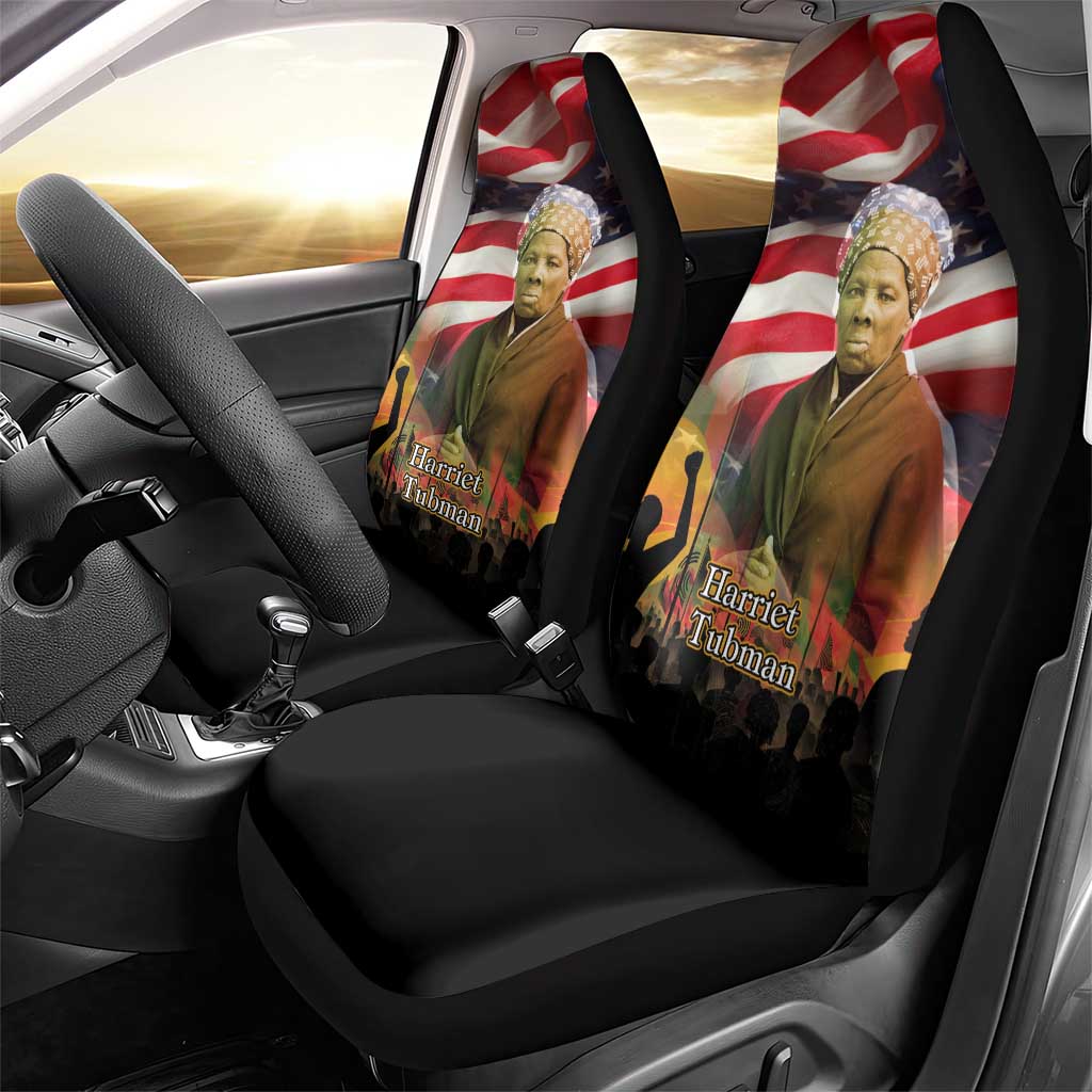Harriet Tubman Car Seat Cover American Flag Background Underground Railroad Quote Powerful Civil Rights - African Pride