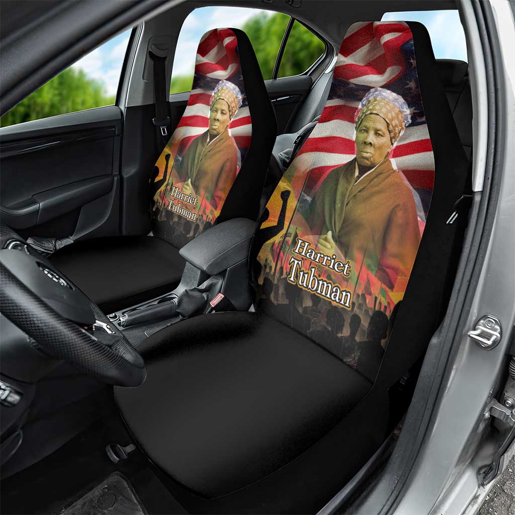 Harriet Tubman Car Seat Cover American Flag Background Underground Railroad Quote Powerful Civil Rights - African Pride